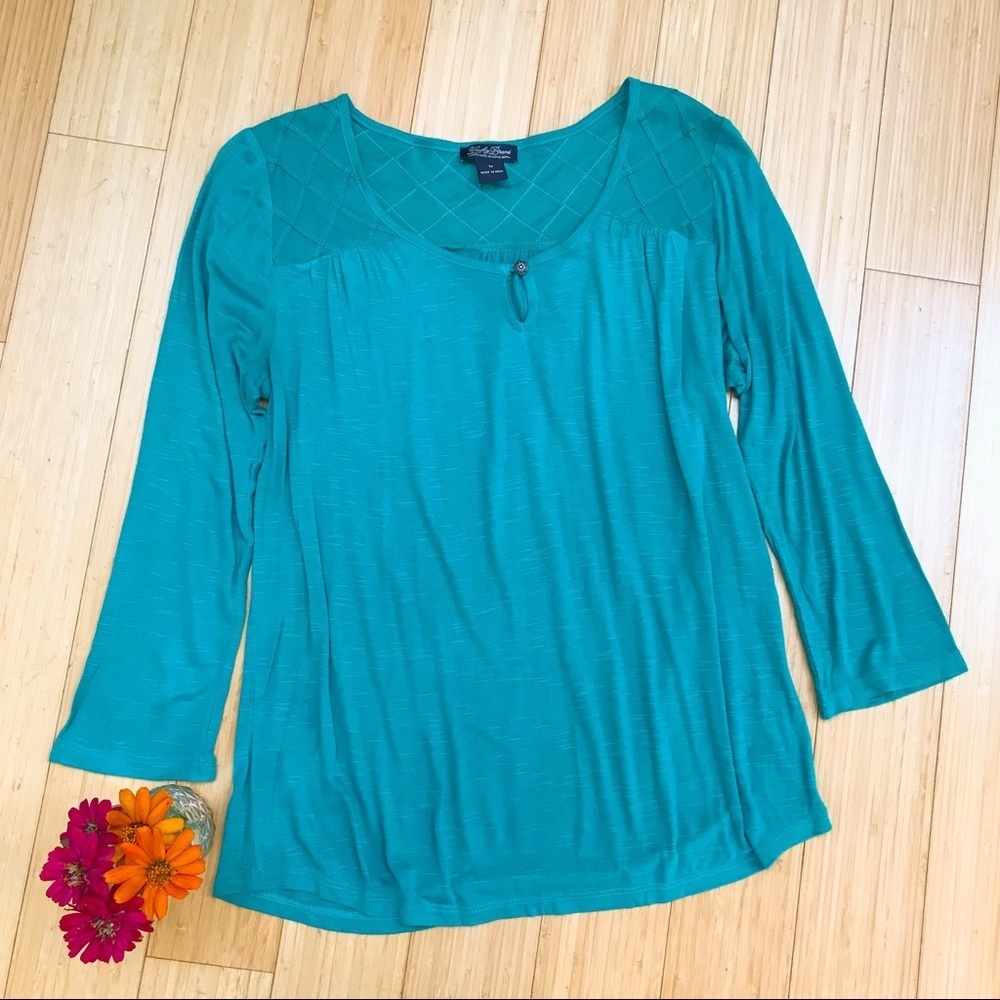 Lucky Brand Soft Lattice Look Slub Shirt, M.